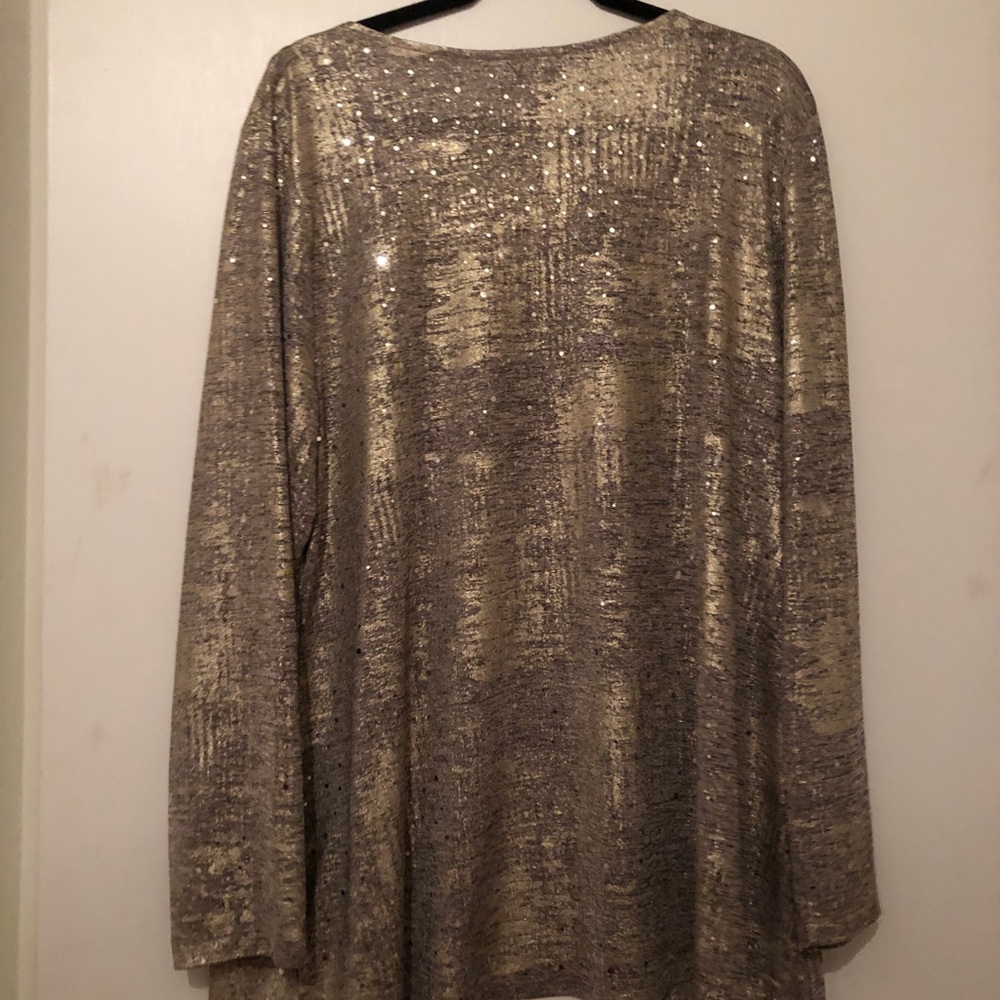 JM Collection Gold Shimmer top - Picture 5 of 8